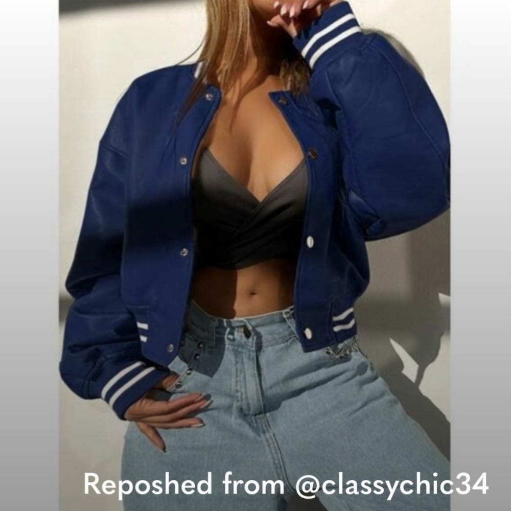 Blue Women's Bomber Jacket